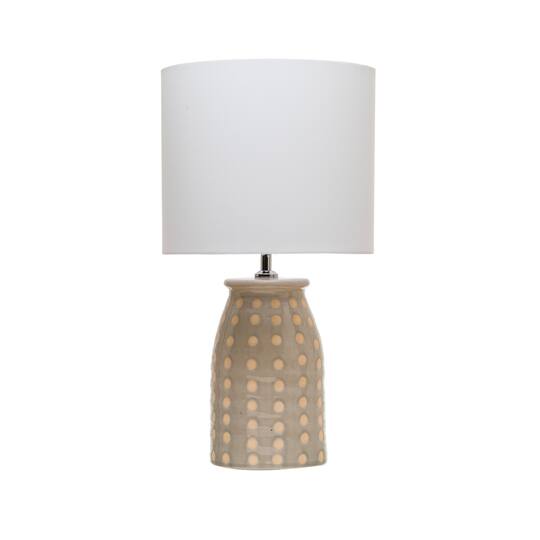 21 Gray Polka Dot Stoneware Table Lamp With White Fabric Shade Michaels 21 Gray Polka Dot Stoneware Table Lamp, Black And White Polka Dot Table Lamp
